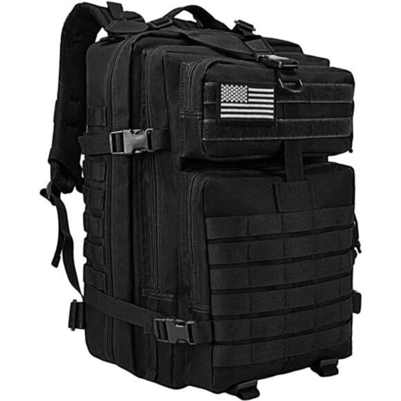 WOLT Tactical Backpack 45L Military Molle Hiking Survival Rucksack Black - Picture 1 of 7